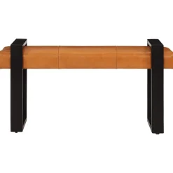 vidaXL Bankje 110 cm echt geitenleer zwart en bruin