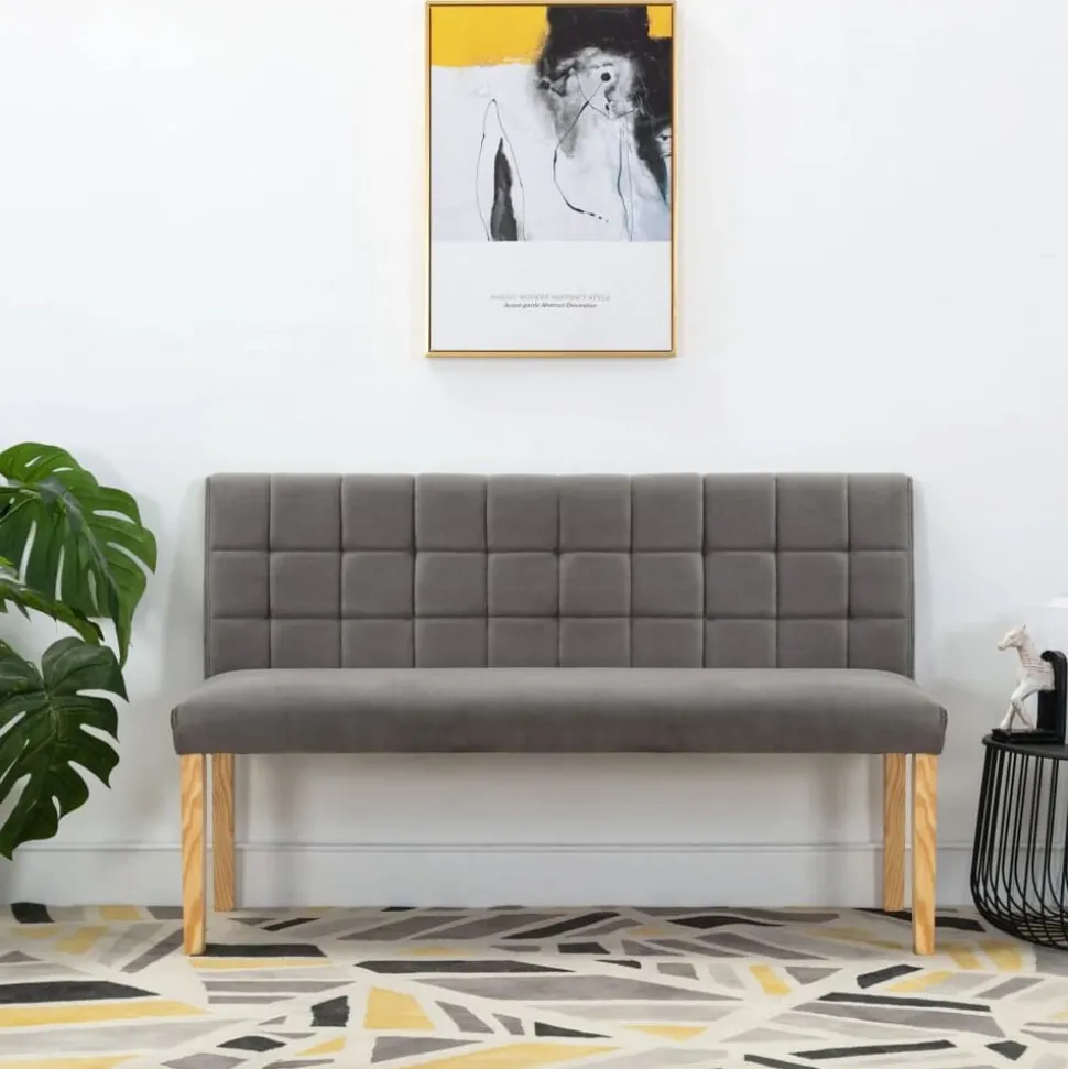 vidaXL Bankje 140 cm fluweel grijs