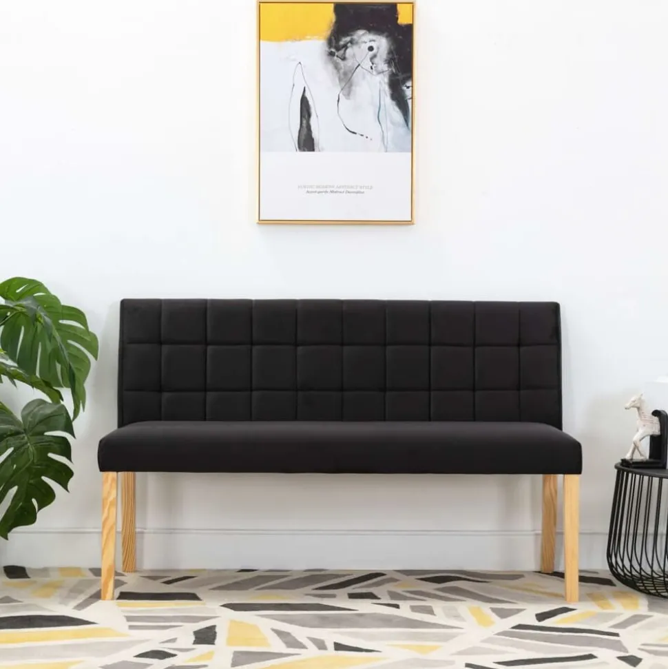 vidaXL Bankje 140 cm fluweel zwart
