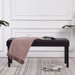 vidaXL Bankje 106 cm kunstleer bruin