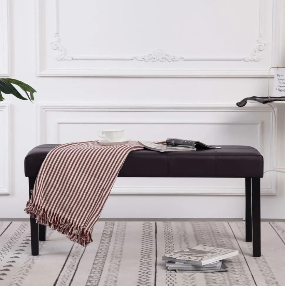 vidaXL Bankje 106 cm kunstleer bruin