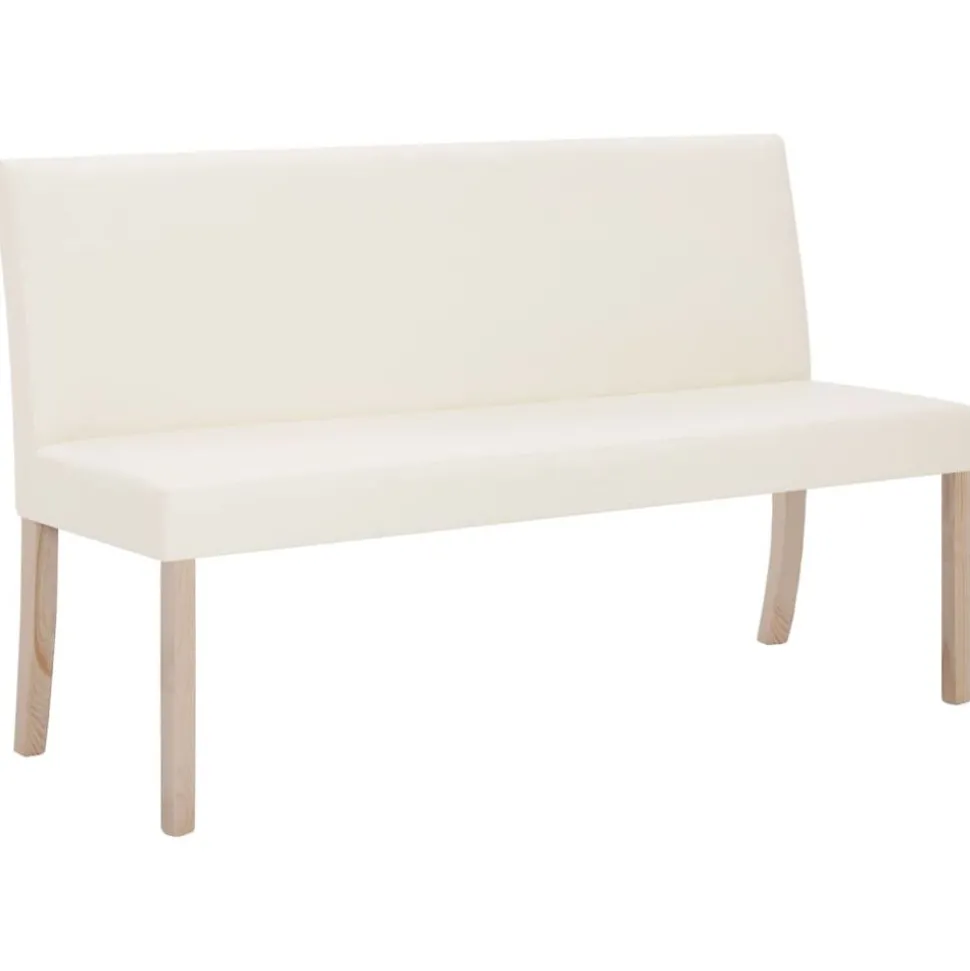 vidaXL Bankje 139,5 cm kunstleer crème