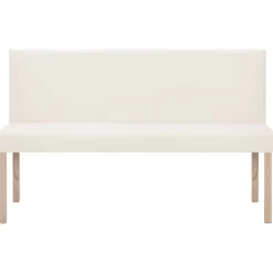 vidaXL Bankje 139,5 cm kunstleer crème