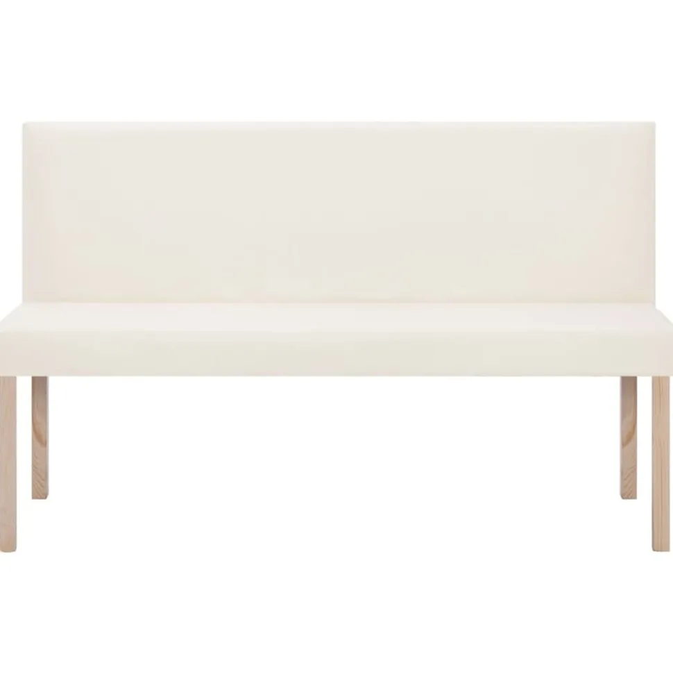 vidaXL Bankje 139,5 cm kunstleer crème
