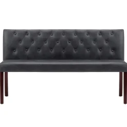 vidaXL Bankje 148,5 cm kunstsuède grijs