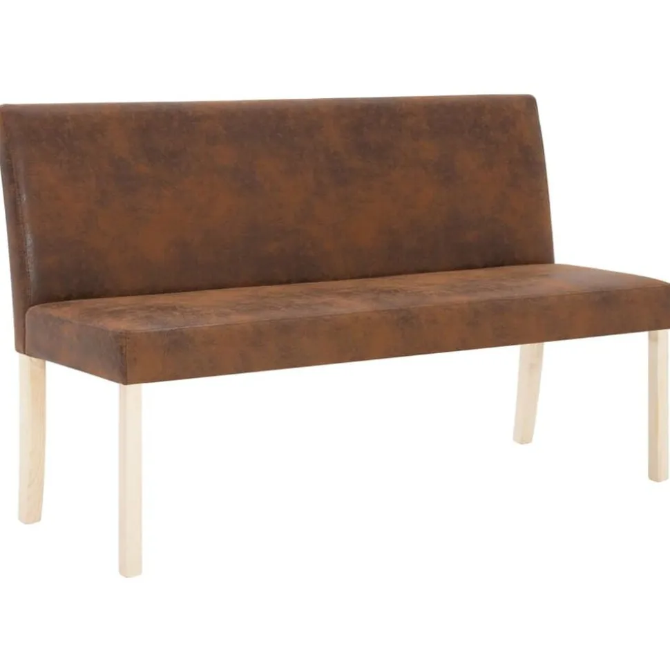 vidaXL Bankje 139,5 cm kunstsuède bruin
