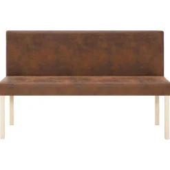 vidaXL Bankje 139,5 cm kunstsuède bruin