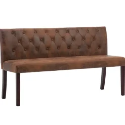 vidaXL Bankje 148,5 cm kunstsuède bruin