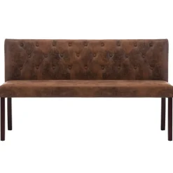 vidaXL Bankje 148,5 cm kunstsuède bruin
