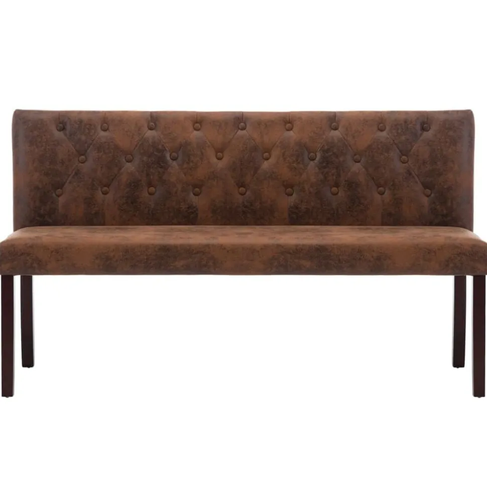 vidaXL Bankje 148,5 cm kunstsuède bruin