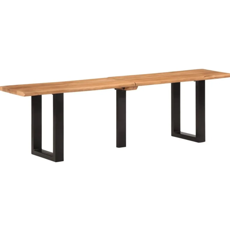 vidaXL Bankje 160 cm massief acaciahout en staal