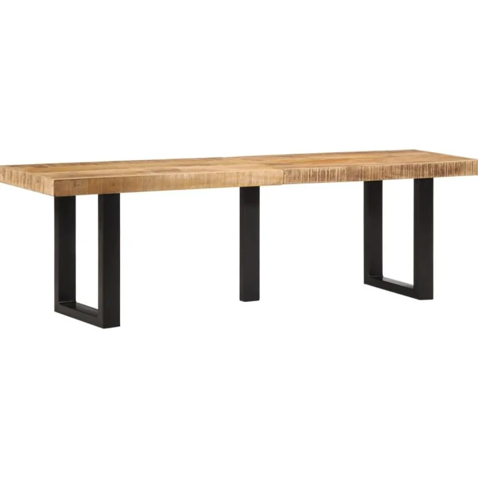 vidaXL Bankje 160 cm massief ruw mangohout en staal