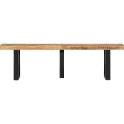 vidaXL Bankje 160 cm massief ruw mangohout en staal