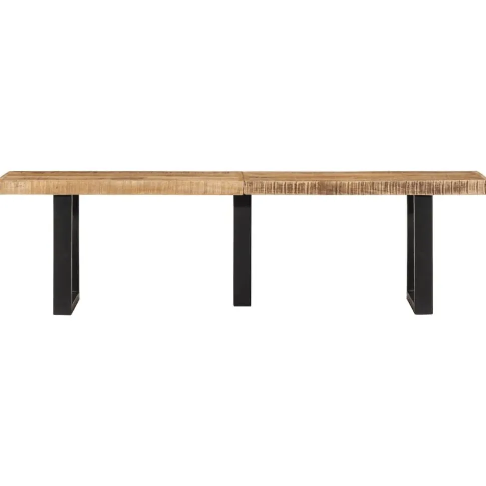 vidaXL Bankje 160 cm massief ruw mangohout en staal
