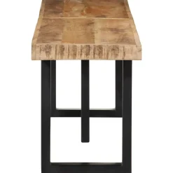 vidaXL Bankje 160 cm massief ruw mangohout en staal
