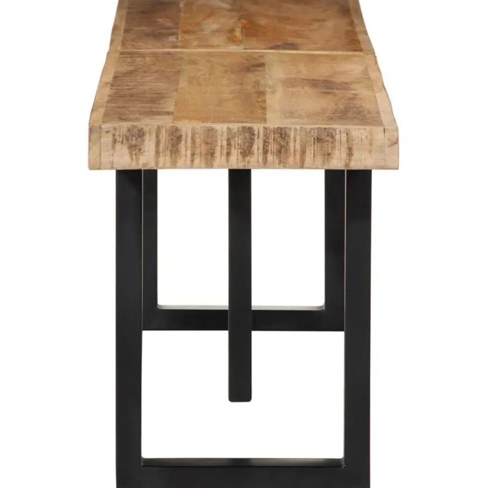 vidaXL Bankje 160 cm massief ruw mangohout en staal