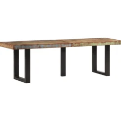 vidaXL Bankje 160 cm massief gerecycled hout en staal