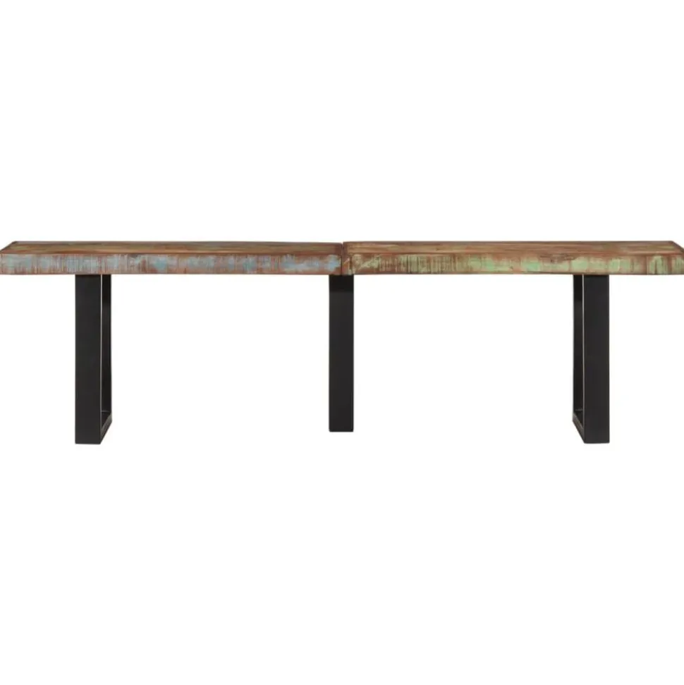 vidaXL Bankje 160 cm massief gerecycled hout en staal