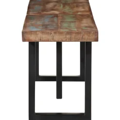 vidaXL Bankje 160 cm massief gerecycled hout en staal