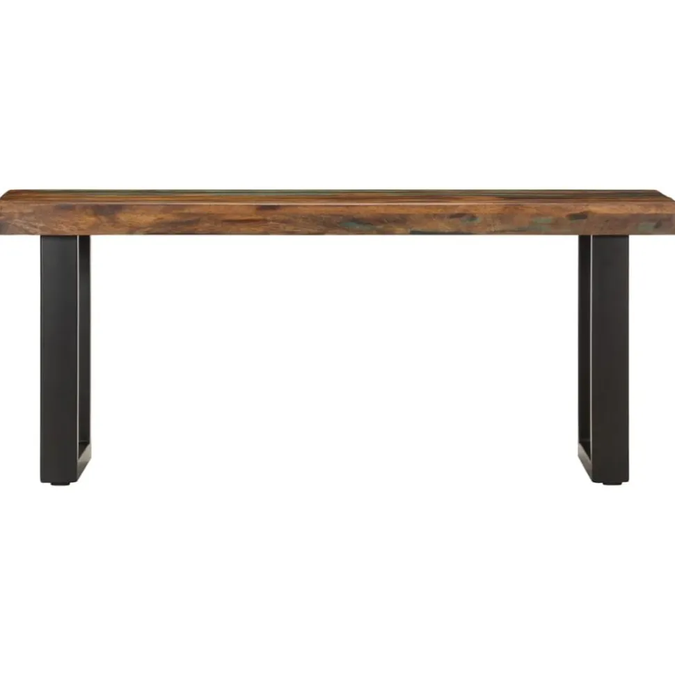 vidaXL Bankje 110 cm massief gerecycled hout en staal
