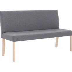 vidaXL Bankje 139,5 cm polyester lichtgrijs
