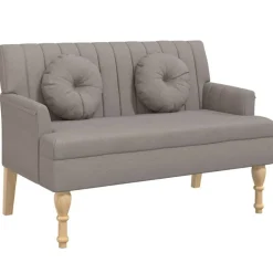 vidaXL Bankje met kussens 113x64,5x75,5 cm stof taupe