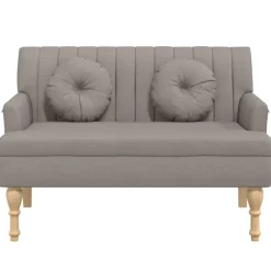 vidaXL Bankje met kussens 113x64,5x75,5 cm stof taupe