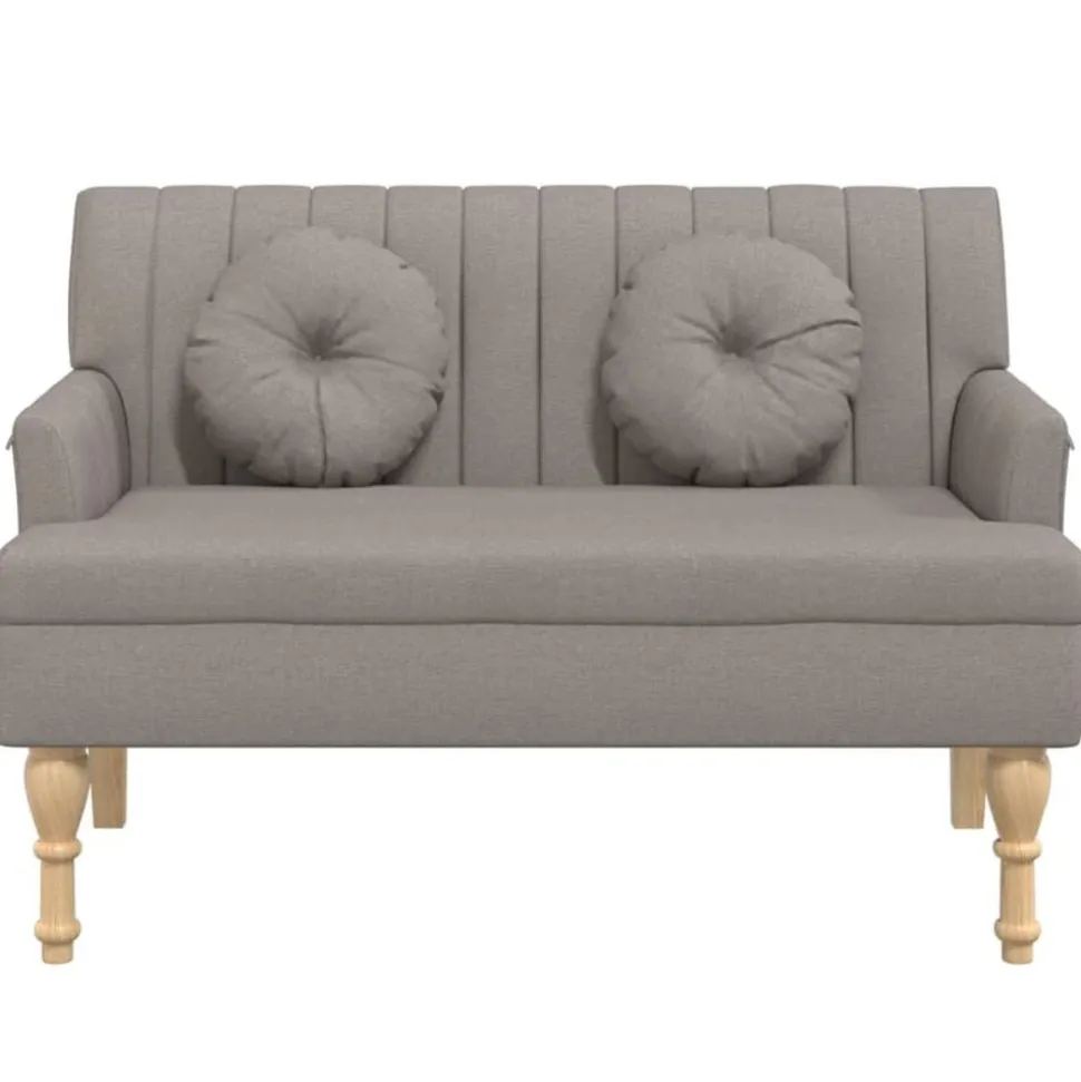 vidaXL Bankje met kussens 113x64,5x75,5 cm stof taupe