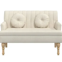 vidaXL Bankje met kussens 113x64,5x75,5 cm linnen