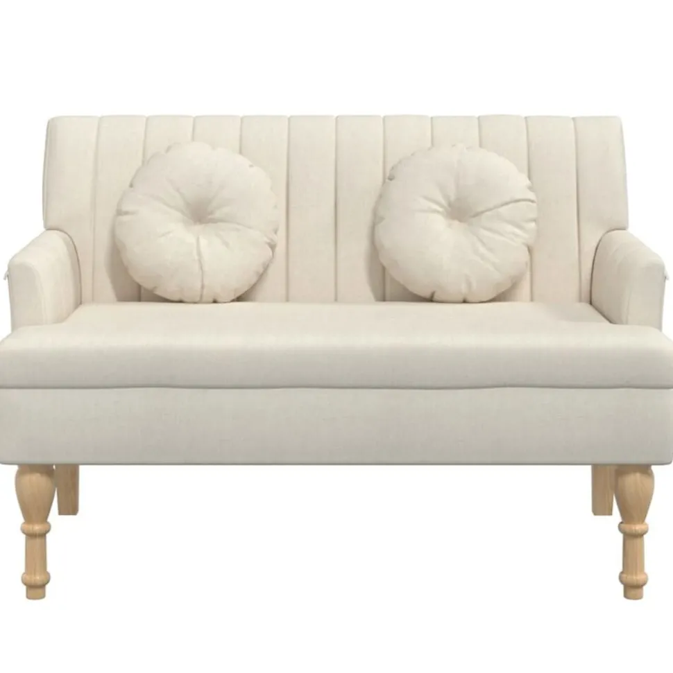 vidaXL Bankje met kussens 113x64,5x75,5 cm linnen