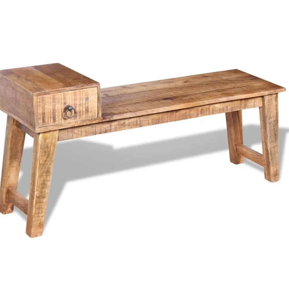 vidaXL Bankje met lade 120x36x60 cm massief mangohout