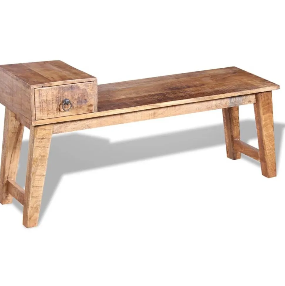 vidaXL Bankje met lade 120x36x60 cm massief mangohout