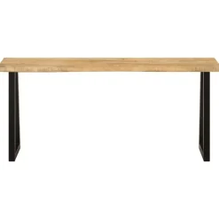 vidaXL Bankje met natuurlijke rand 105 cm massief mangohout