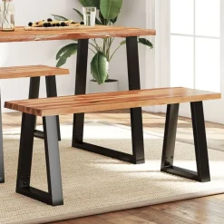 vidaXL Bankje met natuurlijke rand 110 cm massief acaciahout