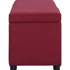vidaXL Bankje met opbergvak 116 cm polyester wijnrood