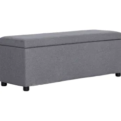 vidaXL Bankje met opbergvak 116 cm polyester lichtgrijs