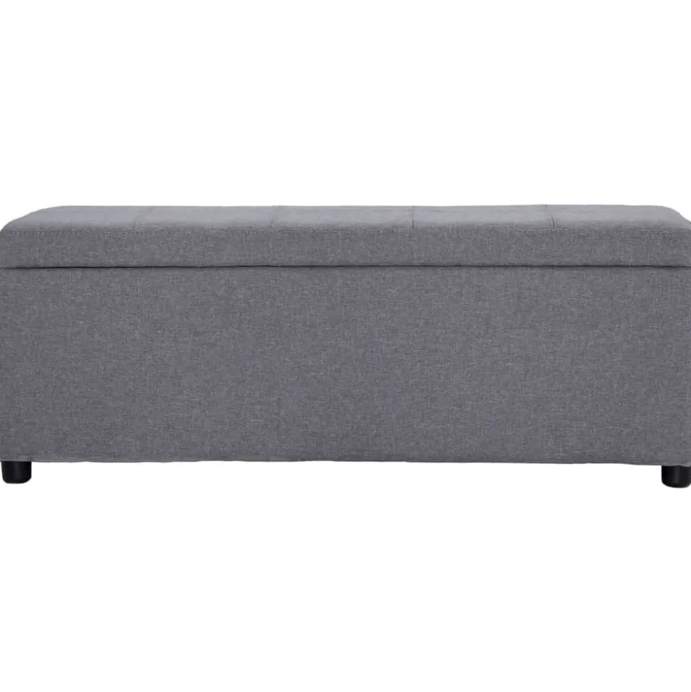 vidaXL Bankje met opbergvak 116 cm polyester lichtgrijs