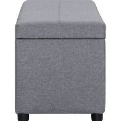 vidaXL Bankje met opbergvak 116 cm polyester lichtgrijs