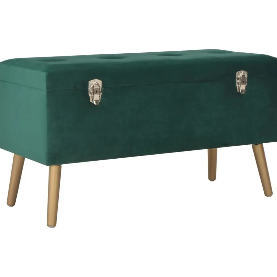 vidaXL Bankje met opbergvak 80 cm fluweel groen