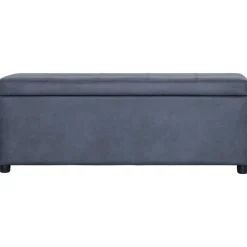 vidaXL Bankje met opbergvak 116 cm kunstsuède grijs
