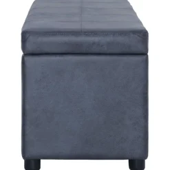 vidaXL Bankje met opbergvak 116 cm kunstsuède grijs