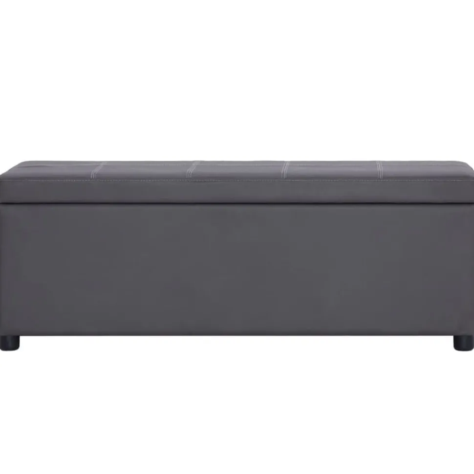 vidaXL Bankje met opbergvak 116 cm kunstleer grijs