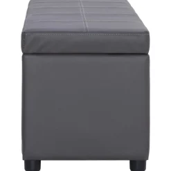 vidaXL Bankje met opbergvak 116 cm kunstleer grijs