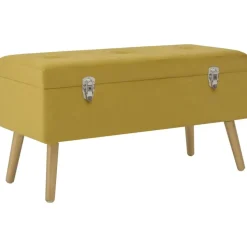 vidaXL Bankje met opbergvak 80 cm fluweel mosterdgeel