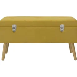 vidaXL Bankje met opbergvak 80 cm fluweel mosterdgeel