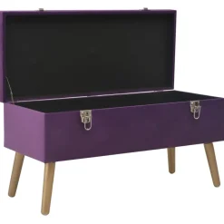 vidaXL Bankje met opbergvak 80 cm fluweel paars