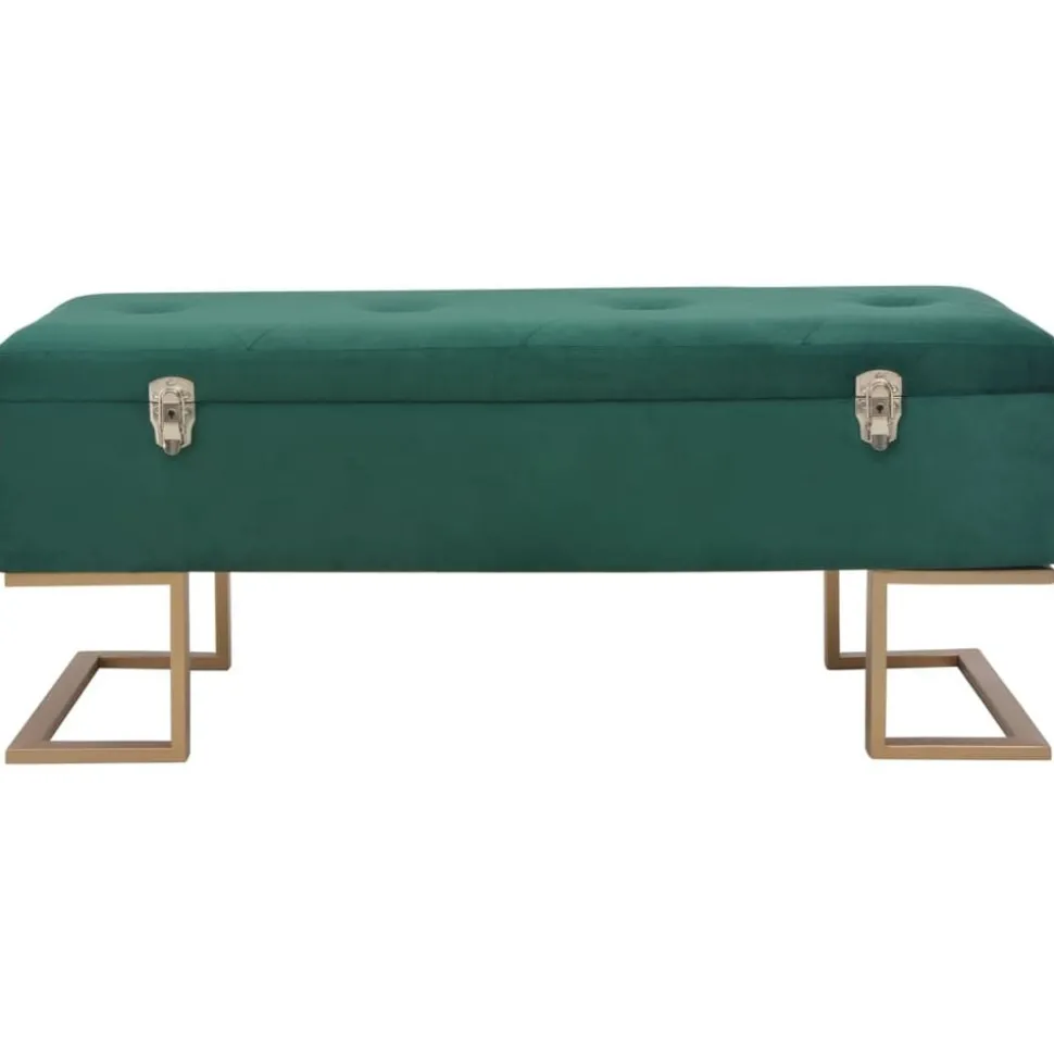vidaXL Bankje met opbergvak 105 cm fluweel groen