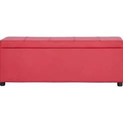 vidaXL Bankje met opbergvak 116 cm kunstleer rood