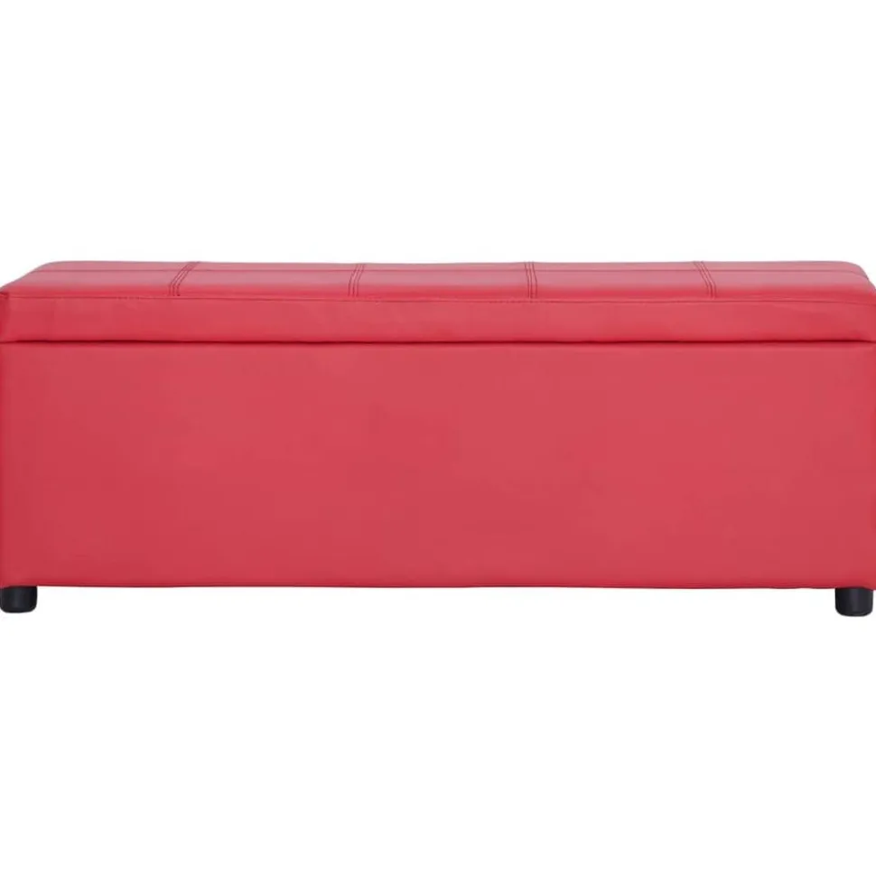 vidaXL Bankje met opbergvak 116 cm kunstleer rood