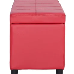 vidaXL Bankje met opbergvak 116 cm kunstleer rood